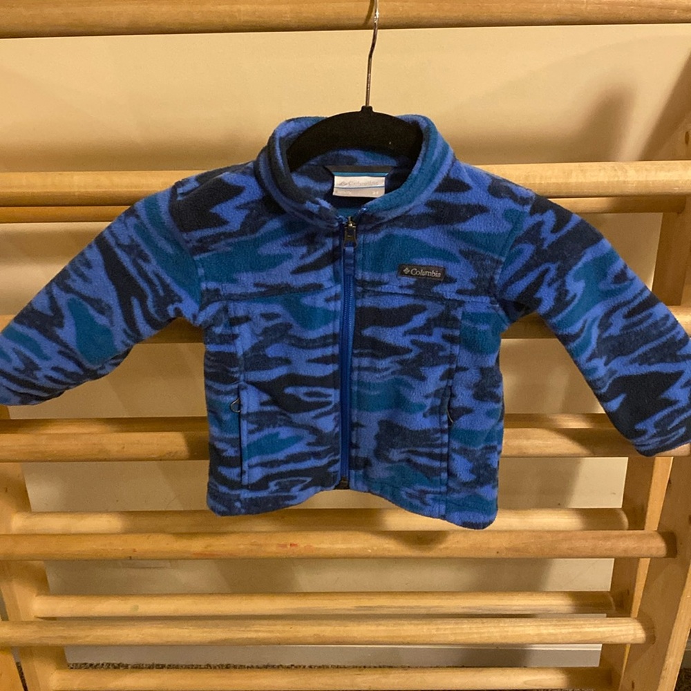 Columbia 2T blue camo fleece zip jacket